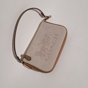 Coach Light Brown and Creme Small Purse
